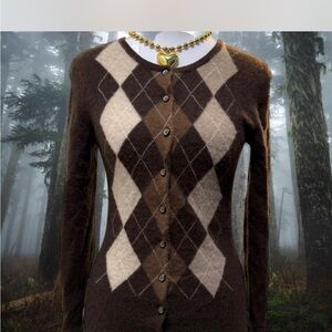Apt. 9 Brown Argyle Cardigan